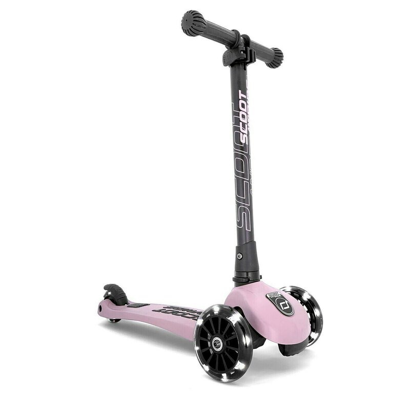 Scoot and ride - trotineta highwaykick 3 pliabila, cu roti luminoase, roz