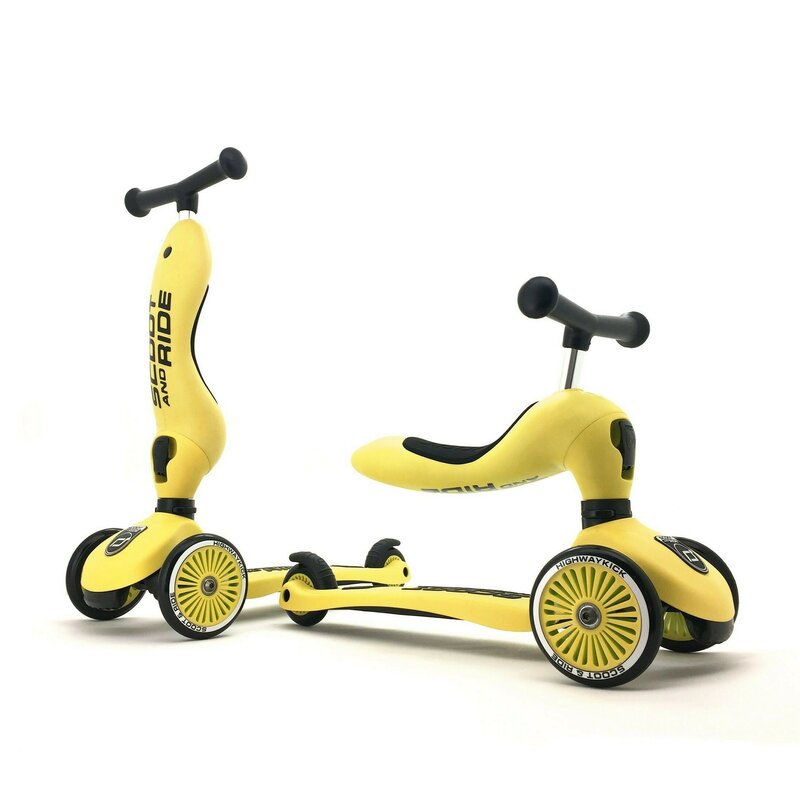Scoot and ride - trotineta highwaykick 1 lemon transformabila, 2 in 1, 1-5 ani