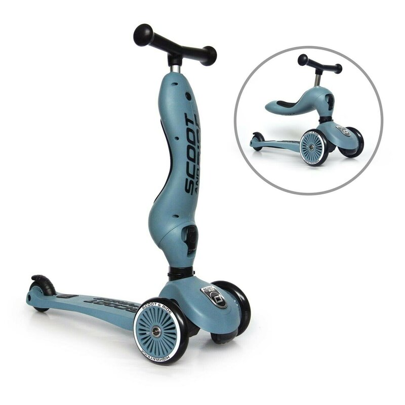 Scoot and ride - trotineta highwaykick 1 steel transformabila, 2 in 1, 1-5 ani, albastru