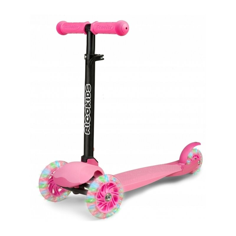 Ricokids - trotineta cu roti cu led loco 765102 - roz