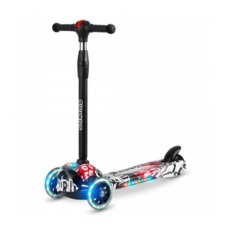 Ricokids - trotineta cu roti cu led piko 765010 - negru - alb - rosu