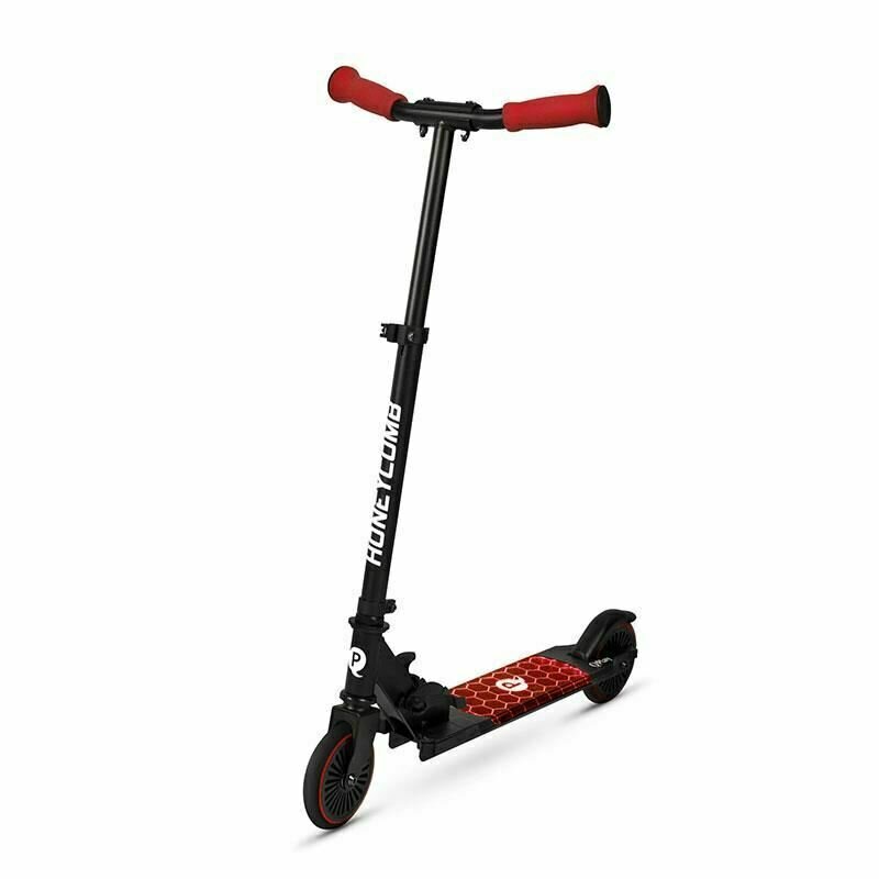 Qplay - trotineta honeycomb , pliabila, cu iluminare, rosu