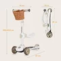 Trotineta, Lionelo, Franky, Multifunctionala, Pliabila, Pana la 50 kg, Bicicleta cu 3 roti si trotineta de echilibru, Ghidon reglabil, Sezut detasabil, Roti cu LED, Conform cu EN71, EN62115, 12 luni+, Bej - 27