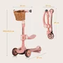 Trotineta, Lionelo, Franky, Multifunctionala, Pliabila, Pana la 50 kg, Bicicleta cu 3 roti si trotineta de echilibru, Ghidon reglabil, Sezut detasabil, Roti cu LED, Conform cu EN71, EN62115, 12 luni+, Roz - 27
