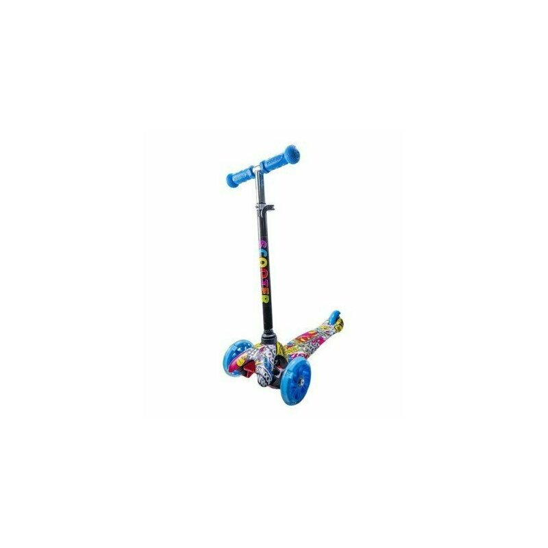 Gimi gym - trotineta pentru copii, cadru metal si plastic, 3 roti, graffiti multicolor