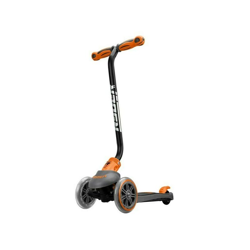 Saica - trotineta pentru copii ryder, cu 3 roti, din silicon, reglabila pe inaltime, pliabila, portocaliu/negru