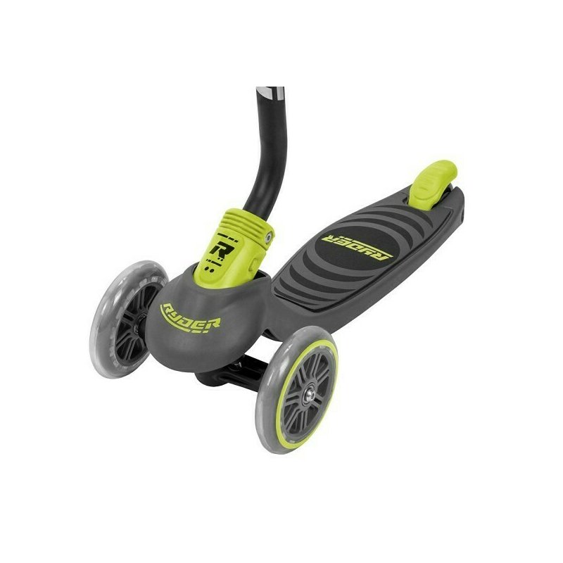 Saica - trotineta pentru copii ryder, cu 3 roti, din silicon, reglabila pe inaltime, pliabila, galben/negru