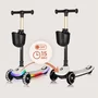 Trotineta pentru copii, Lionelo, Mey, Ultrapliabila, Cu lumini si cosulet, Maner ajustabil pe inaltime, 3 ani+, Pana la 50 Kg, Ultra usor, 2.8 kg, Conform cu standardul EN71-1/2/3, Certificata Intertek, Bej - 18