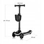 Trotineta pentru copii, Lionelo, Mey, Ultrapliabila, Cu lumini si cosulet, Maner ajustabil pe inaltime, 3 ani+, Pana la 50 Kg, Ultra usor, 2.8 kg, Conform cu standardul EN71-1/2/3, Certificata Intertek, Negru - 16
