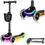 Trotineta pentru copii, Lionelo, Mey, Ultrapliabila, Cu lumini si cosulet, Maner ajustabil pe inaltime, 3 ani+, Pana la 50 Kg, Ultra usor, 2.8 kg, Conform cu standardul EN71-1/2/3, Certificata Intertek, Negru - 29