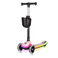 Black Friday - Reduceri Trotineta pentru copii, Lionelo, Mey, Ultrapliabila, Cu lumini si cosulet, Maner ajustabil pe inaltime, 3 ani+, Pana la 50 Kg, Ultra usor, 2.8 kg, Conform cu standardul EN71-1/2/3, Certificata Intertek, Roz Promotie