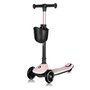 Trotineta pentru copii, Lionelo, Mey, Ultrapliabila, Cu lumini si cosulet, Maner ajustabil pe inaltime, 3 ani+, Pana la 50 Kg, Ultra usor, 2.8 kg, Conform cu standardul EN71-1/2/3, Certificata Intertek, Roz - 3