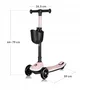 Trotineta pentru copii, Lionelo, Mey, Ultrapliabila, Cu lumini si cosulet, Maner ajustabil pe inaltime, 3 ani+, Pana la 50 Kg, Ultra usor, 2.8 kg, Conform cu standardul EN71-1/2/3, Certificata Intertek, Roz - 16