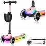 Trotineta pentru copii, Lionelo, Mey, Ultrapliabila, Cu lumini si cosulet, Maner ajustabil pe inaltime, 3 ani+, Pana la 50 Kg, Ultra usor, 2.8 kg, Conform cu standardul EN71-1/2/3, Certificata Intertek, Roz - 28