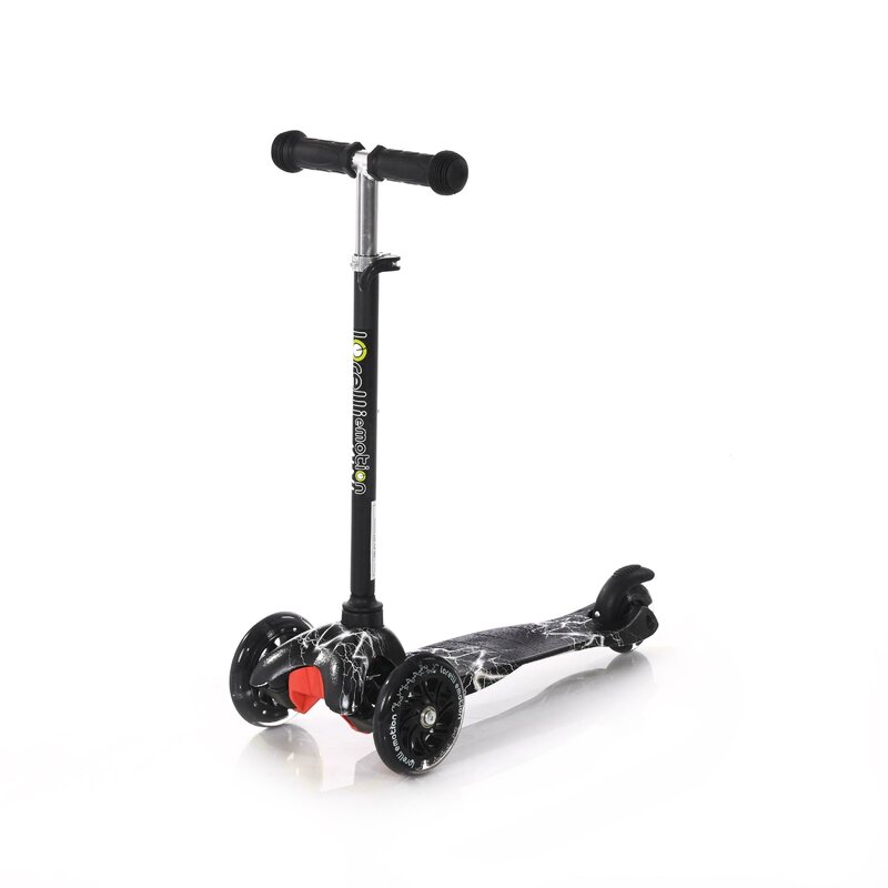 Lorelli junior - trotineta mini flash cu 3 roti, cu roti luminoase flash, negru