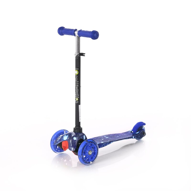 Lorelli junior - trotineta mini cu 3 roti, cu roti luminoase cosmos, albastru