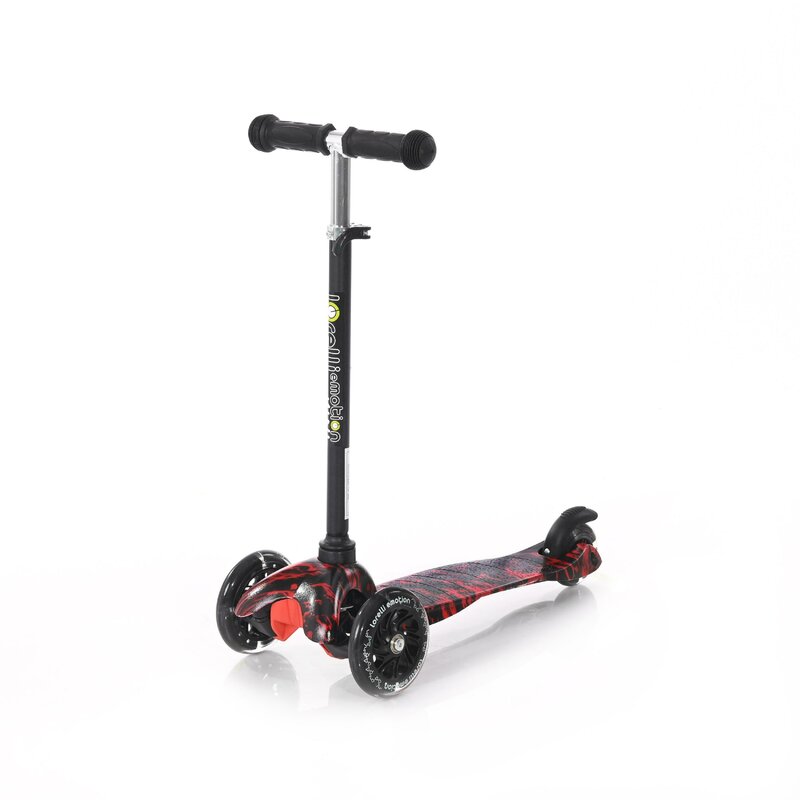 Lorelli junior - trotineta mini cu 3 roti, cu roti luminoase fire, rosu