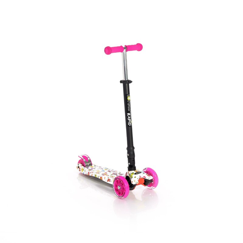 Lorelli junior - trotineta rapid cu roti luminoase butterfly, roz