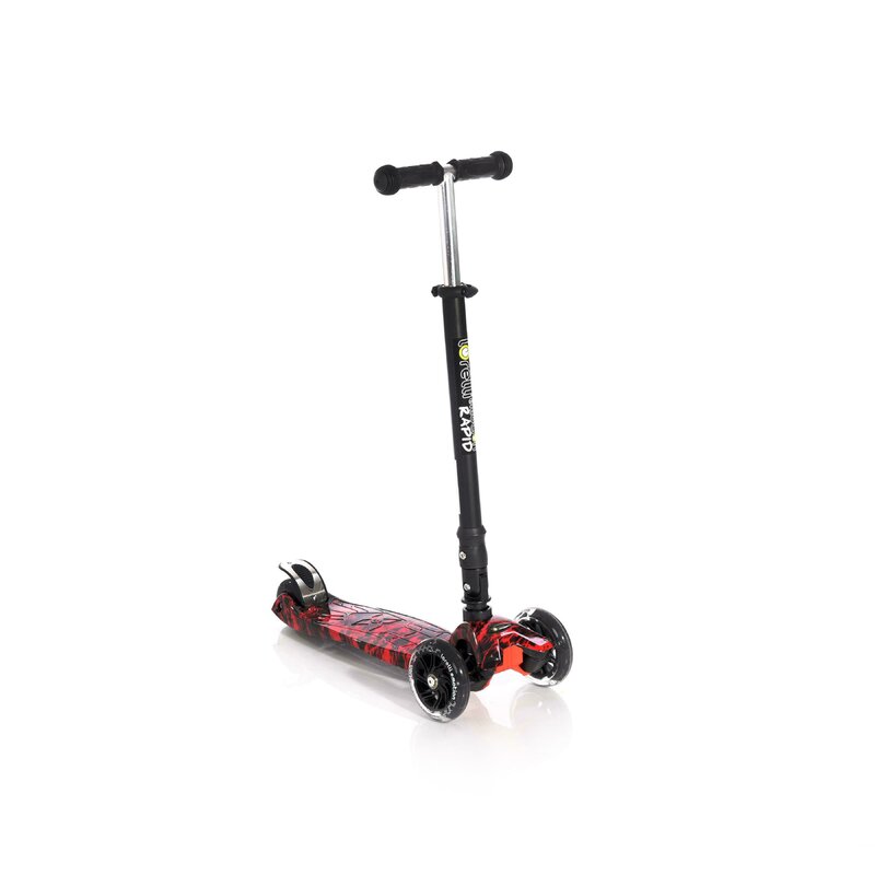 Lorelli junior - trotineta rapid cu roti luminoase fire, rosu