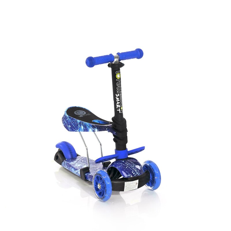 Lorelli junior - trotineta smart cu 3 roti, cu sezut cosmos, albastru