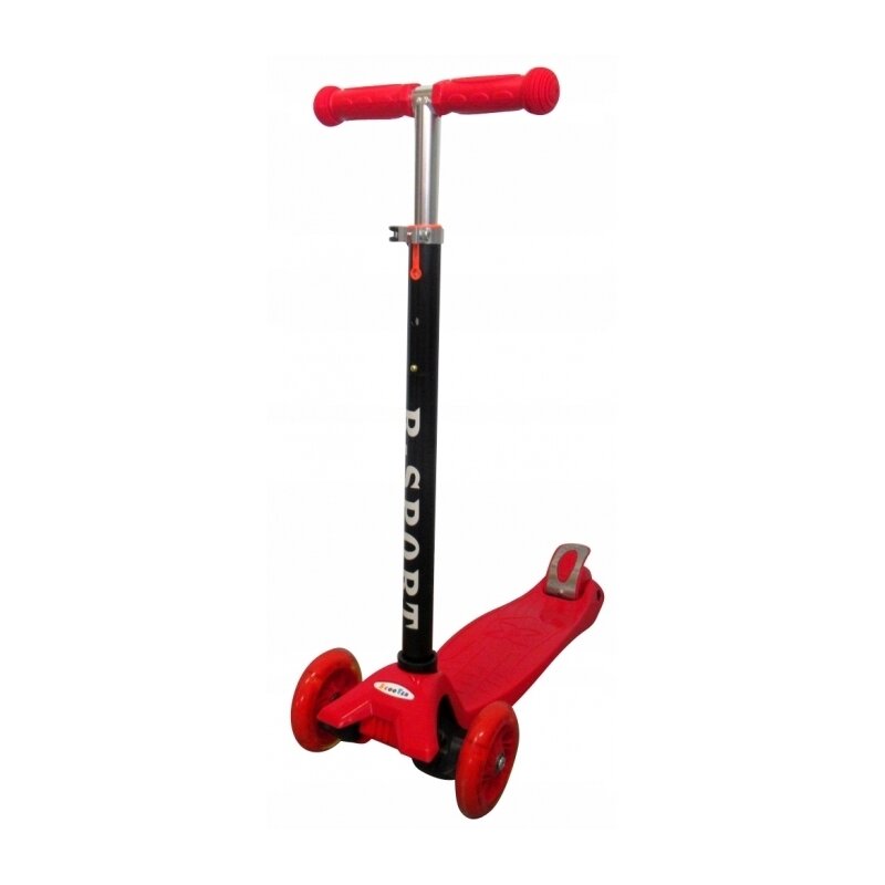 R-sport - trotineta h2 , cu 3 roti, cu roti luminoase, rosu