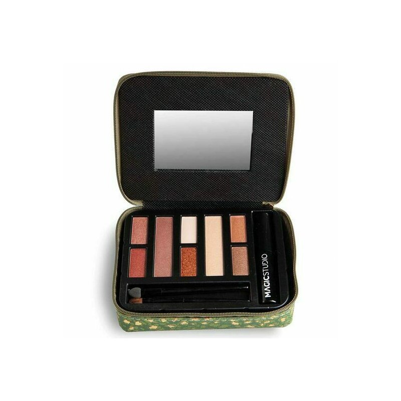Trusa de machiaj tip portofel cu 8 farduri de pleoape si o 1 mascara, savannah soul medium wallet, magic studio