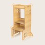 Turn de invatare Montessori, Lionelo, Cass, Functie de raft pentru carti, Pana la 30 kg, 12 luni - 6 ani, Din MDF si furnir, 3 trepte de inaltime, Alb - 16