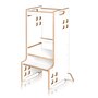 Turn de invatare Montessori, Lionelo, Cass, Functie de raft pentru carti, Pana la 30 kg, 12 luni - 6 ani, Din MDF si furnir, 3 trepte de inaltime, Alb - 4