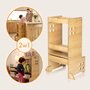 Turn de invatare Montessori, Lionelo, Cass, Functie de raft pentru carti, Pana la 30 kg, 12 luni - 6 ani, Din MDF si furnir, 3 trepte de inaltime, Natur - 14
