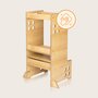 Turn de invatare Montessori, Lionelo, Cass, Functie de raft pentru carti, Pana la 30 kg, 12 luni - 6 ani, Din MDF si furnir, 3 trepte de inaltime, Natur - 18