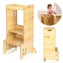 Turn de invatare Montessori, Lionelo, Cass, Functie de raft pentru carti, Pana la 30 kg, 12 luni - 6 ani, Din MDF si furnir, 3 trepte de inaltime, Natur - 19