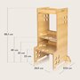 Turn de invatare Montessori, Lionelo, Cass, Functie de raft pentru carti, Pana la 30 kg, 12 luni - 6 ani, Din MDF si furnir, 3 trepte de inaltime, Natur - 20
