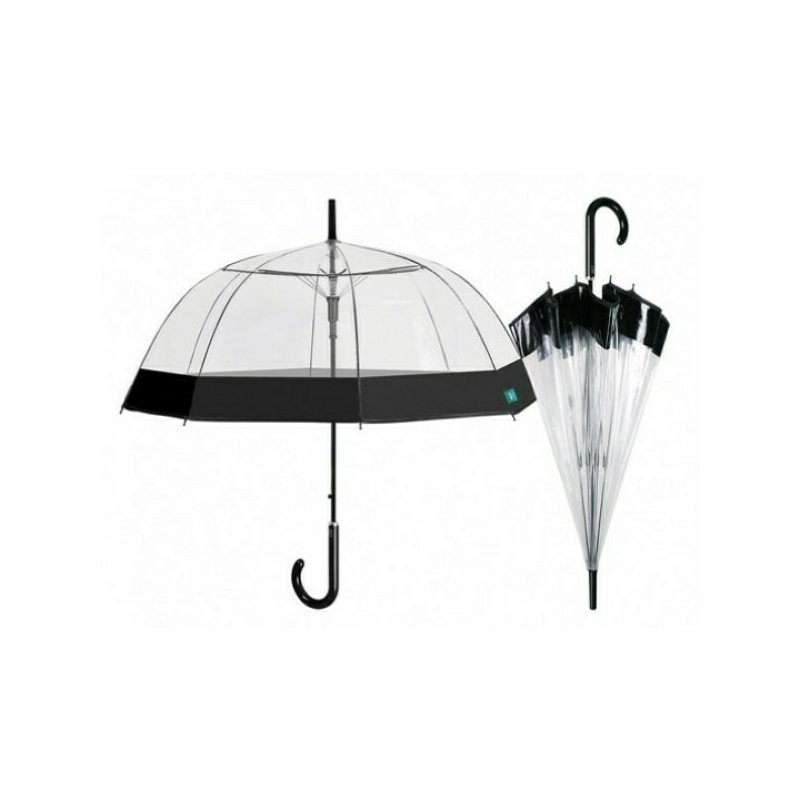 Perletti - Umbrela dama automata forma cupola cu margine neagra