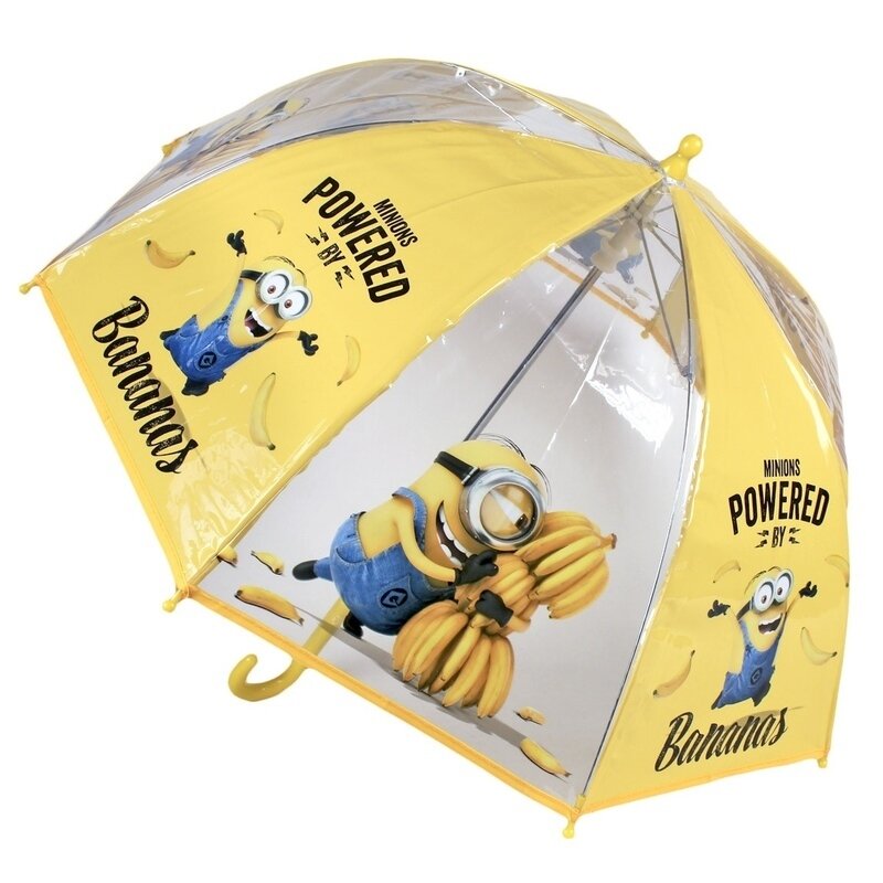 Umbrela transparenta copii - minions powered by bananas