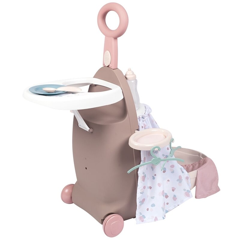 Smoby - valiza multifunctionala pentru papusi baby nurse 3 in 1 maro