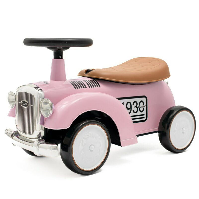 Vehicul ride-on, Baby Mix, Retro, Pana la 25 kg, Cu spatiu de depozitare, 12-36 luni, Pink