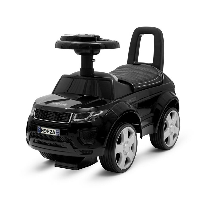 Vehicul ride-on, Baby Mix, SUV, Pana la 27 kg, Cu sezut moale din piele ecologica, Cu spatiu de depozitare, Cu melodii, 12+ luni, Black