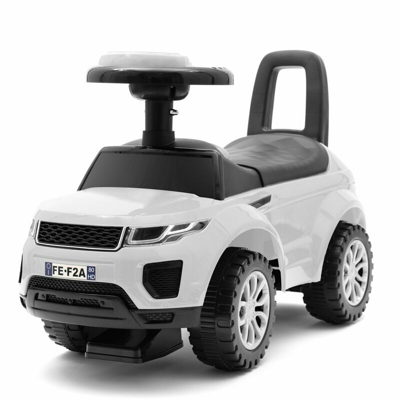 Vehicul ride-on, Baby Mix, SUV, Pana la 27 kg, Cu spatiu de depozitare, Cu melodii, 12-36 luni, White