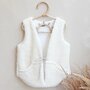 Babyly - Vesta pentru fetita, reversibila, dublat, bumbac brodat Ecru si tesatura bucle Crem, Teddy by , 104 110, 3-5 ani - 3