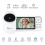 Video monitor, Petite&Mars, Eve 5.0, Ecran HD, Autonomie baterie pana la 16 ore, Raza de actiune 300m, Suport pentru pana la 4 camere, Comunicare bidirectionala, 8 melodii, Activare VOX la voce, Alb - 2