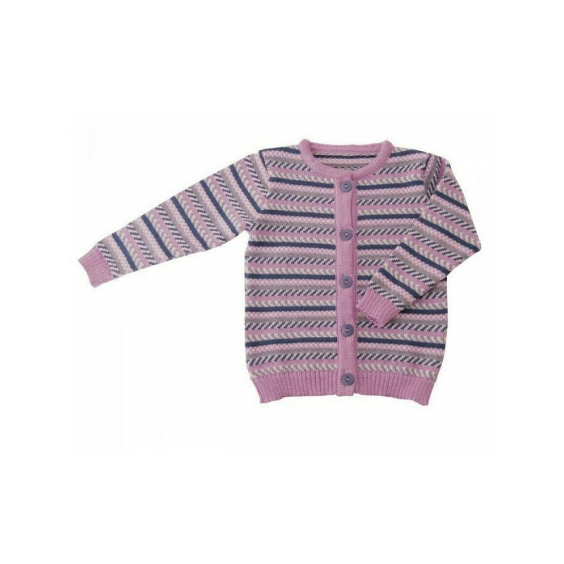 Vintage rose 74/80 - limited edition - cardigan din lana merinos tricotata - iobio