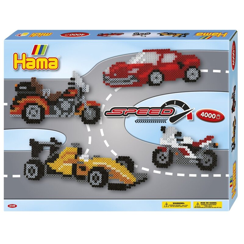 Hama - set margele de calcat viteza 4000 buc, cu 2 plansete midi