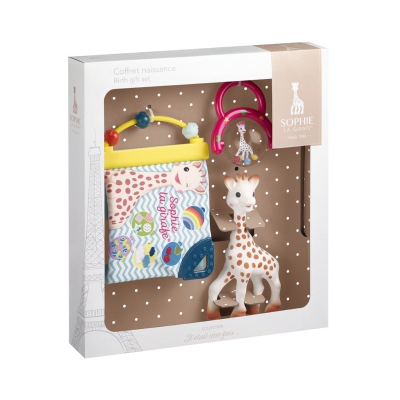 Vulli - set cadou girafa sophie, zornaitoare si carticica cu activitati