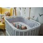 Waldin - Patut pentru copii Rotund 5in1 Alb, cu Sistem de Leganare, Saltele Incluse, Transformabil, Co-Sleeper, Tarc de Joaca, Masa si Scaun pentru Activitati - 5