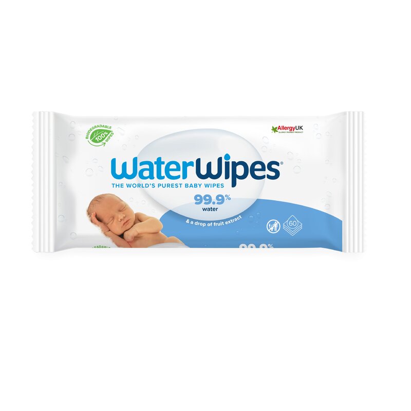 Water wipes - servetele umede pentru bebelusi biodegradabile, 60 buc, 0 luni+