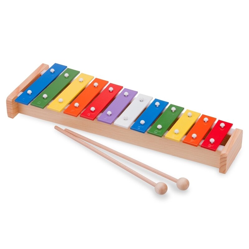 New classic toys - xilofon metallophone, 12 note colorate