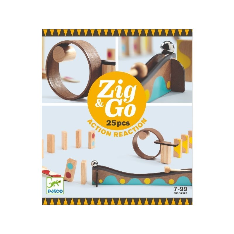 Djeco - Set de constructie trasee Zig&Go, 25 piese