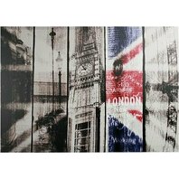 Canvas print,Vintage look London, rama de lemn, 70 x 50 cm