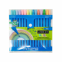 Carioci colorate Mitama de precizie cu varf subtire 0.4, 15 buc, PASTEL