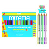Creioane colorate Mitama lacuite ergonomice triunghiulare 3.3mm,36 culori, 6 metalice